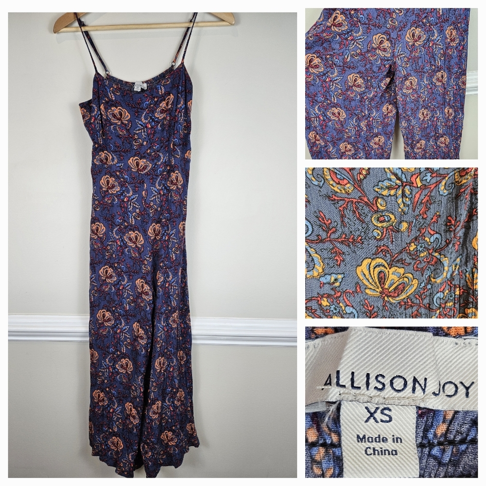 Allison Joy by Evereve Wide-legged Jumpsuit Cropped Size XS A0218